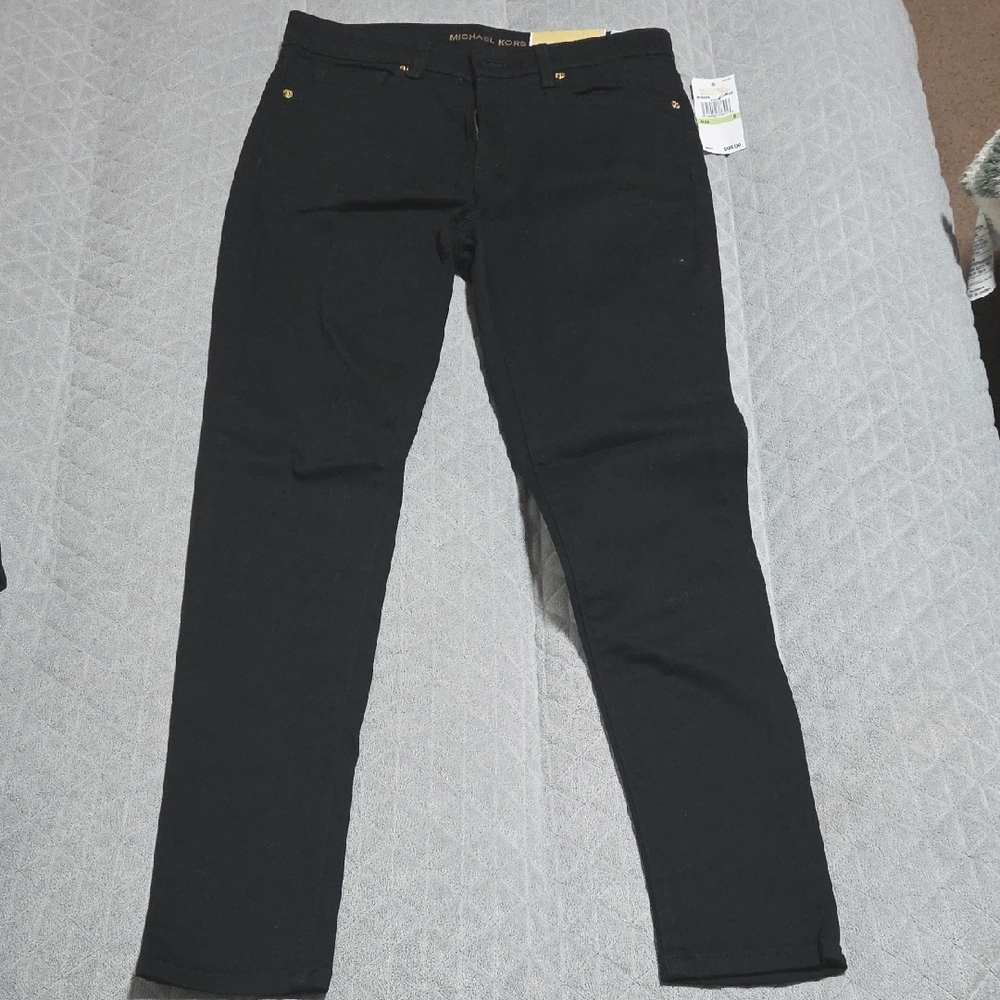 Michael Kors Black Denim with Gold Details